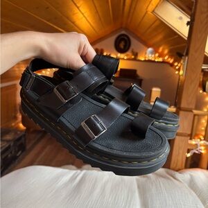 Dr Marten’s Chunky Black Strappy Sandals with Buckles